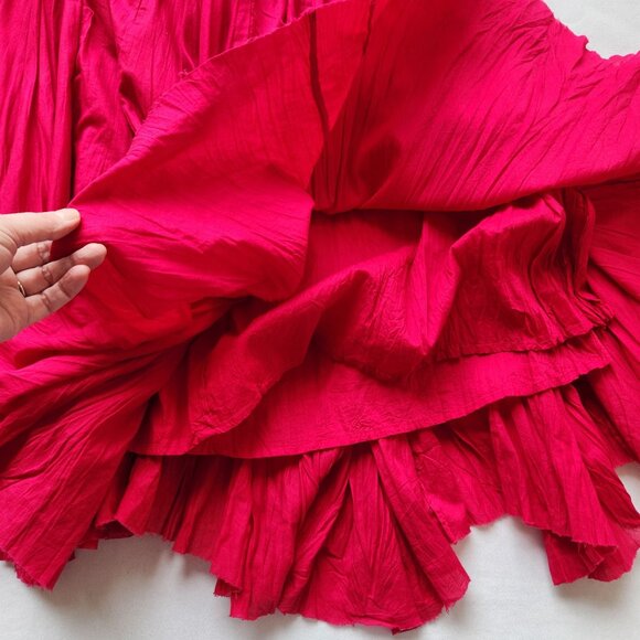 Saks Fifth Avenue Threads Pink Cotton Maxi Skirt Boho Gypsy Hippie Festival Cute - Picture 4 of 9